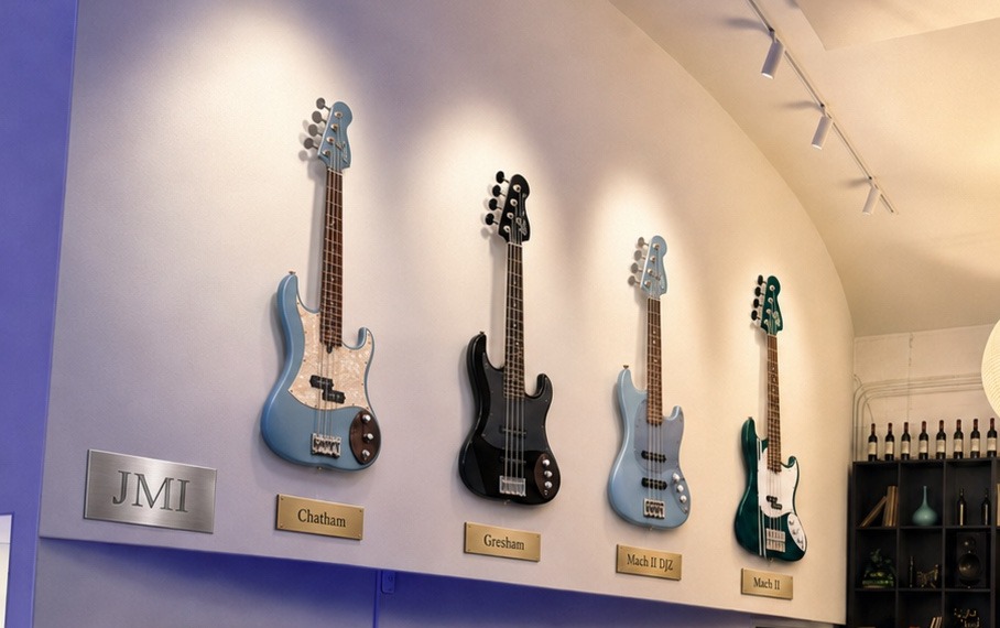 The JMI instrument wall as designed for The Recording Club